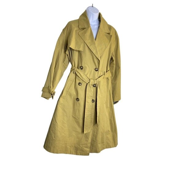 Nili Lotan Womens Pleated Back Trench Coat Khaki Size‎ Medium NEW NWT - Picture 4 of 10